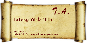 Teleky Atália névjegykártya
